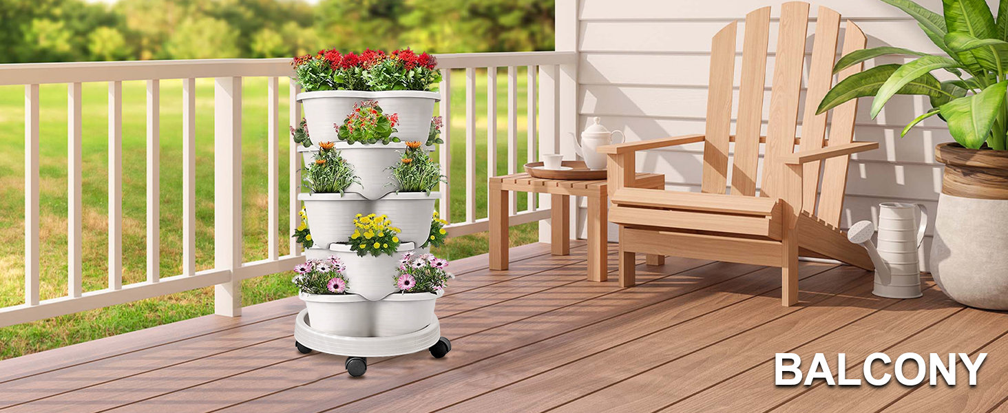 5 Tier Vertical Garden Strawberry Stackable Planters