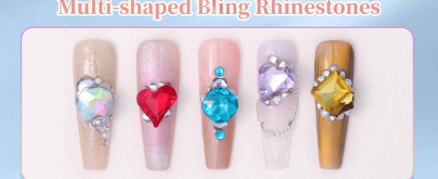 nail charms and gems