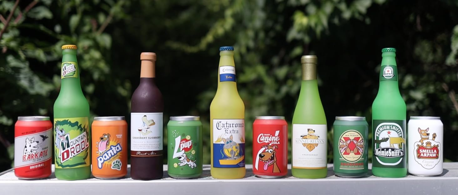 SILLY SQUEAKERS Liquor Bottles Dog Toy 100 Vinyl