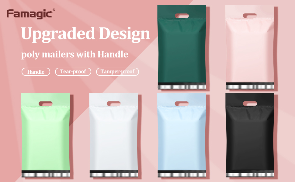 Famagic Poly Mailers 19x24 50 Pack, Waterproof Light Pink