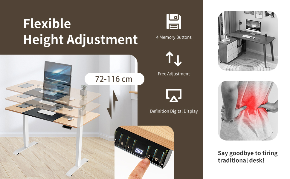 Electric Standing Desk Stand-up Ergonomic Computer Workstation Smart Controller 12 2