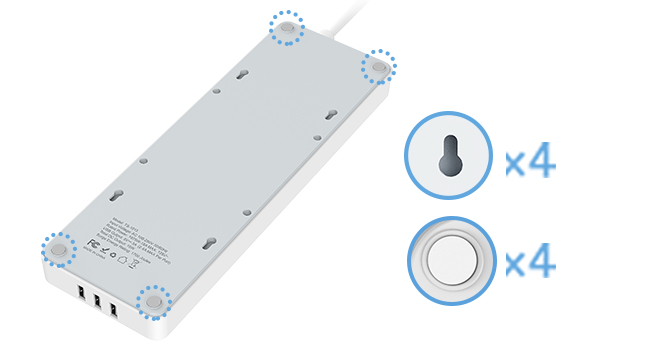 Wall Mount & Rubber Feet