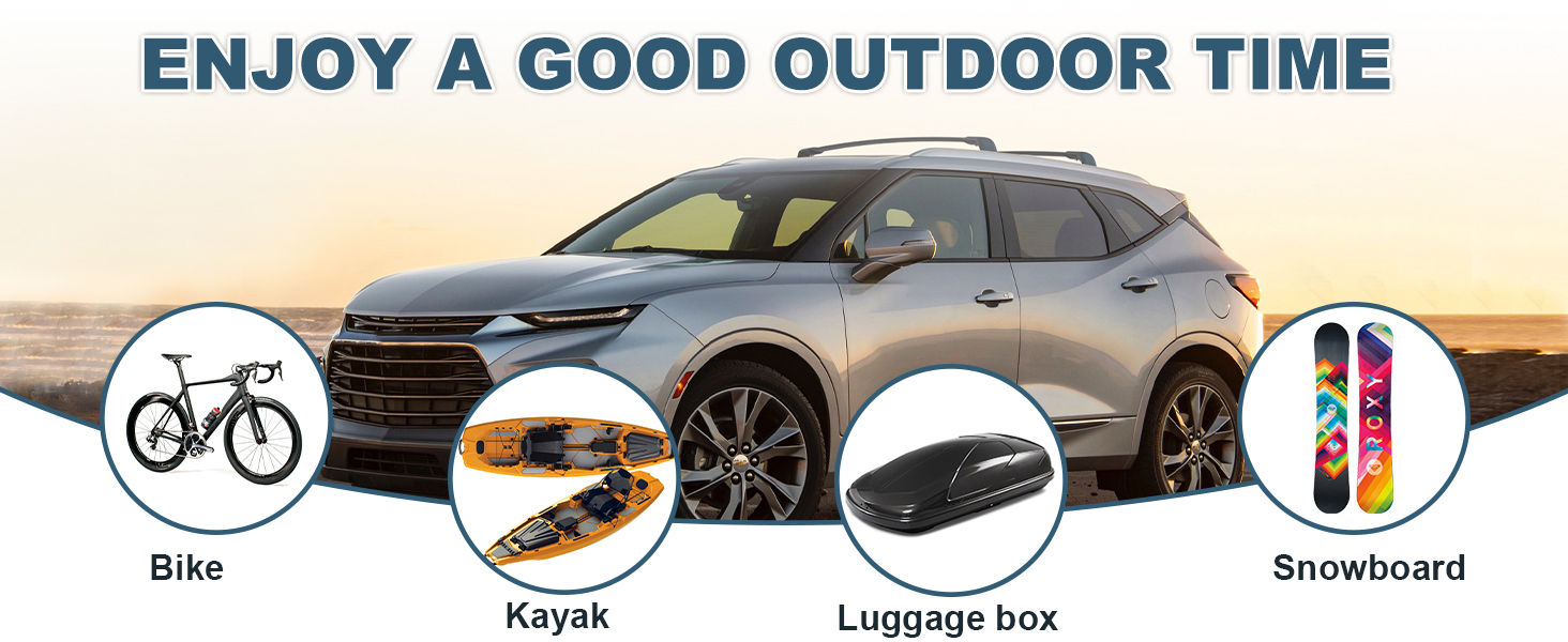 Chevrolet Chevy Blazer 2019 2020 2021 2022 2023 2024 Black Crossbars Luggage Carrier Bars