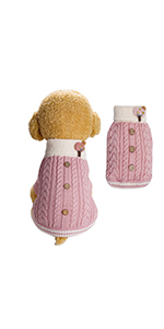 Knitted Dog Sweater Doggy Winter Coat Pet Clothes Doggie Turtleneck Jacket Puppy Cat Outfits