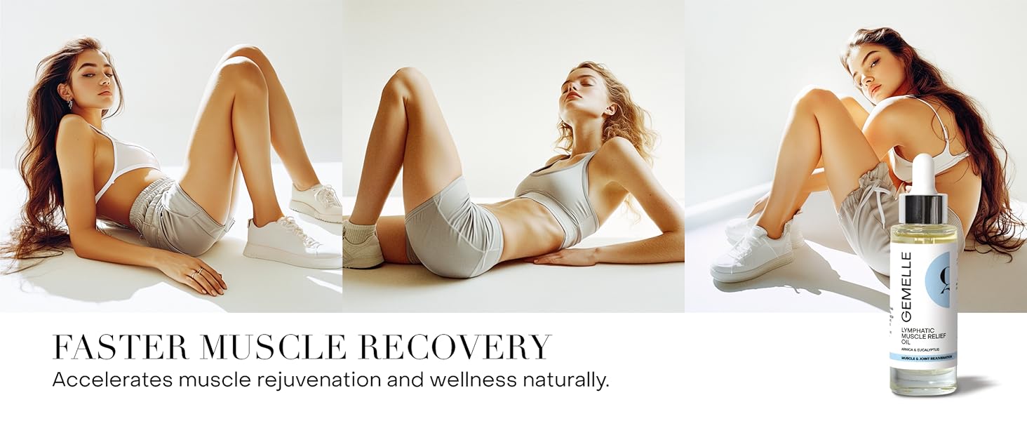 GEMELLE Lymphatic Muscle Relief Massage Oil for muscle soreness and self-care