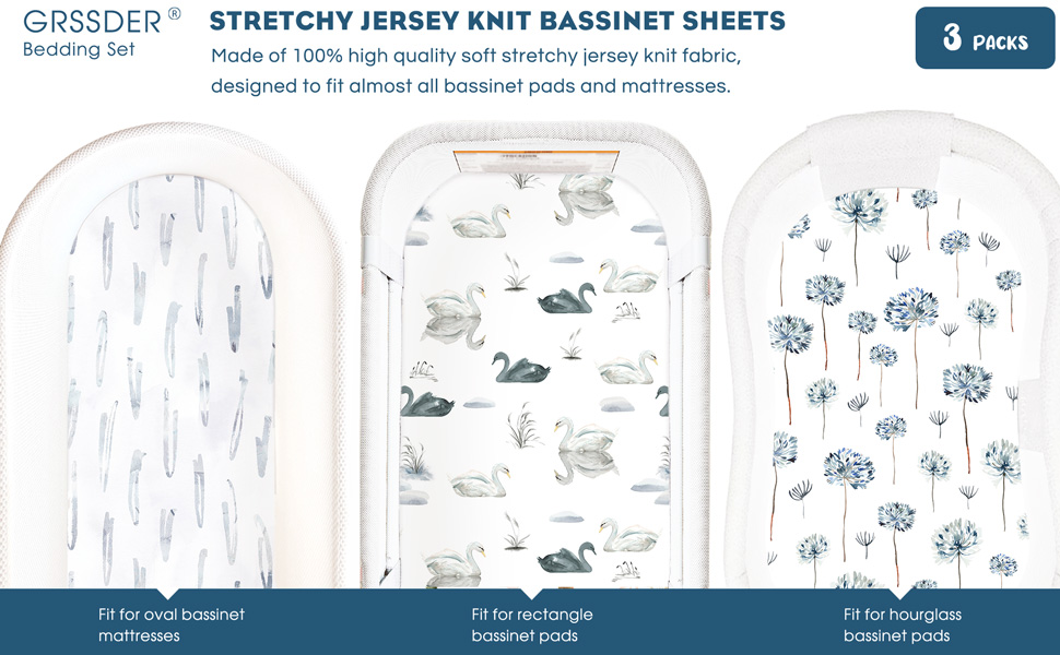 GRSSDER Stretchy Ultra Soft Fitted Sheet Set 3