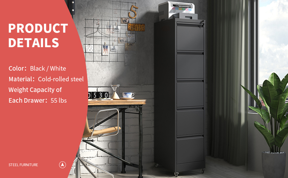 5 drawer filing cabinet