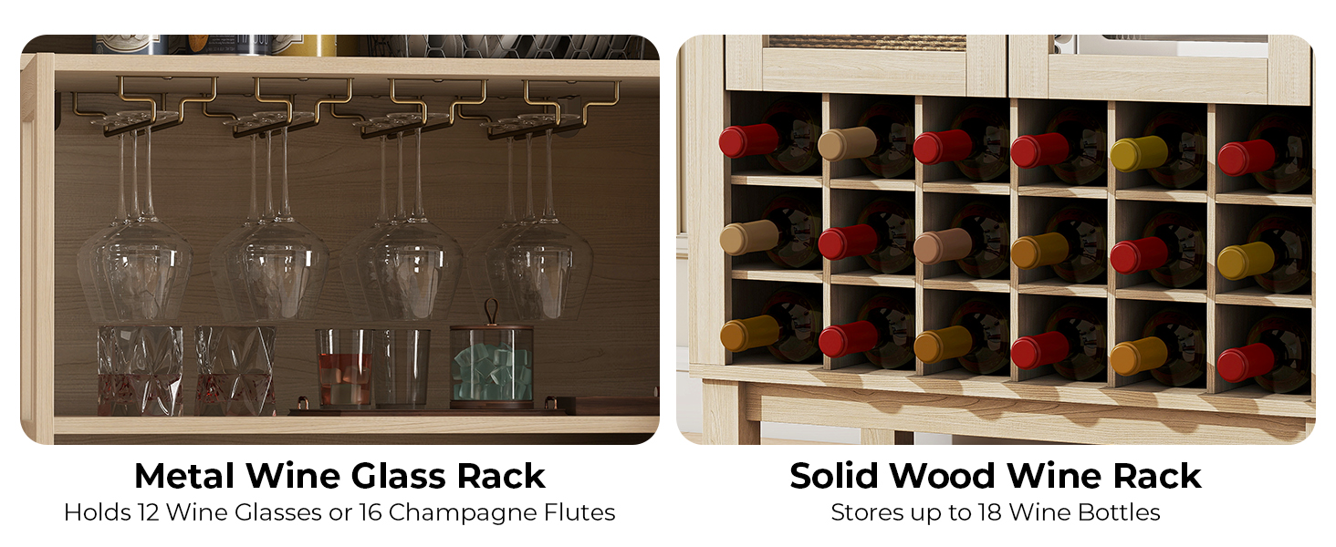 wine rack& glass holder oak