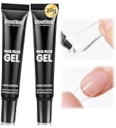 Beetles 2Pcs*20ml Solid Nail Glue Gel, Tipex Soft Gel Nail Tips Glue Super Strong for Acrylic Nai...