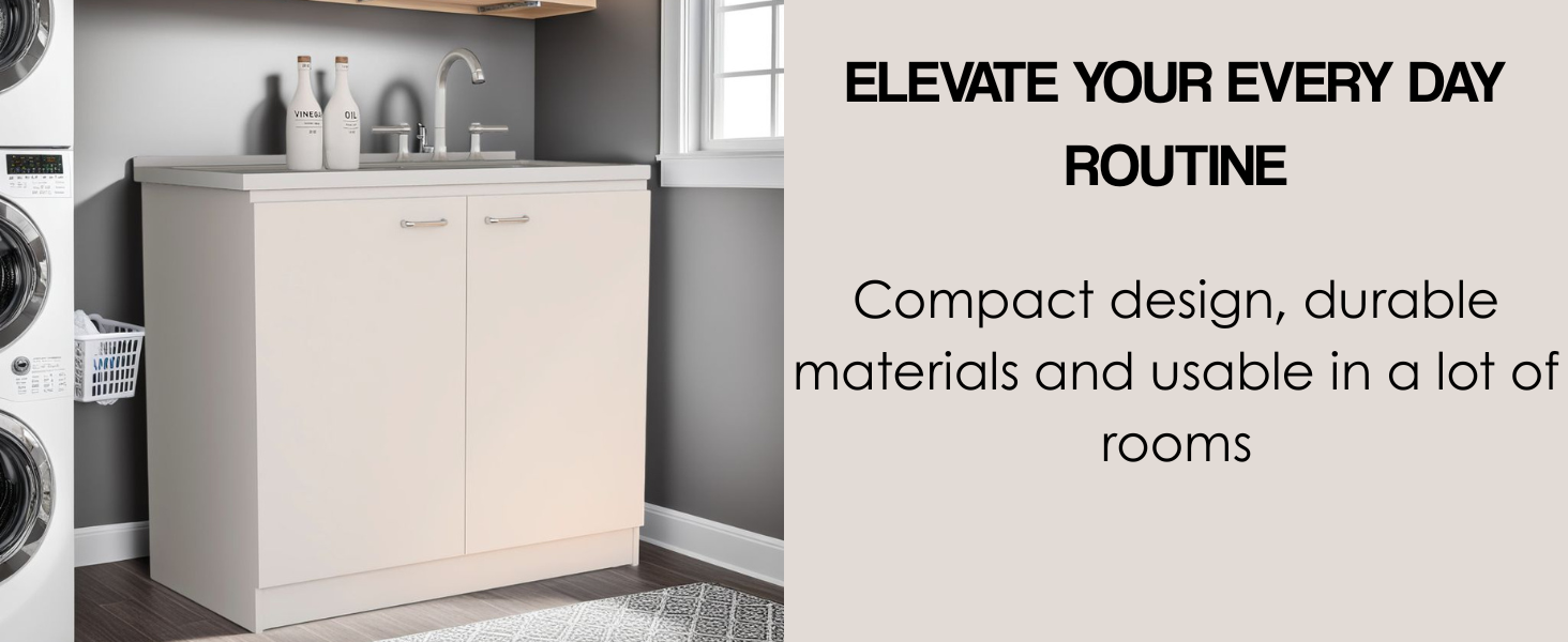Utility sink cabinet for laundry room, dishwasher