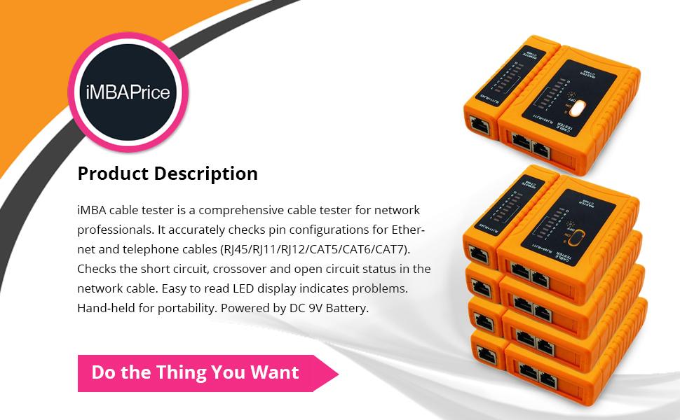 iMBAPrice RJ45 Network Cable Tester for LAN Phone RJ45/RJ11/RJ12/CAT5