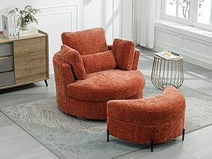 GoDoco 42" W Swivel Accent Barrel Chair Set