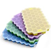 Ice Cube Trays for Freezer with Lid-37 Grid 4pcs Multicolor Silicone Ice Cube Tray with Lid for S...
