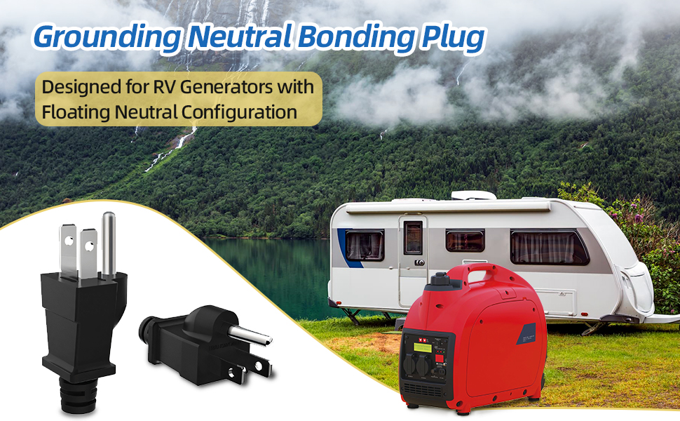 Neutral Ground Bonding Plug for Portable Inverter Generator