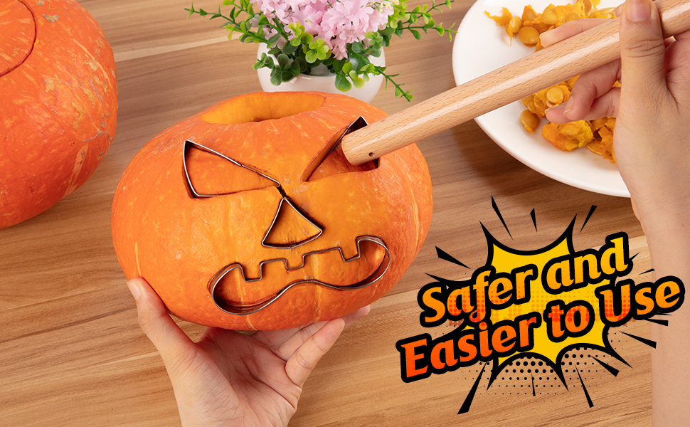 Pumpkin Carving Kit Halloween, WANNTS Safe and Easy Pumpkin Carving Set for Kids, DIY Stainless Steel Pumpkin Carving Tools for Halloween Decoration Jack-O-Lanterns, Gift for Halloween(24 Pieces) 15 pumpkin carving kit, carving tools, carving knife set