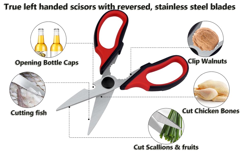 KYDIFS Left Handed Scissors Kitchen Shears for Adult,Kitchen Scissors All Purpose Heavy Duty