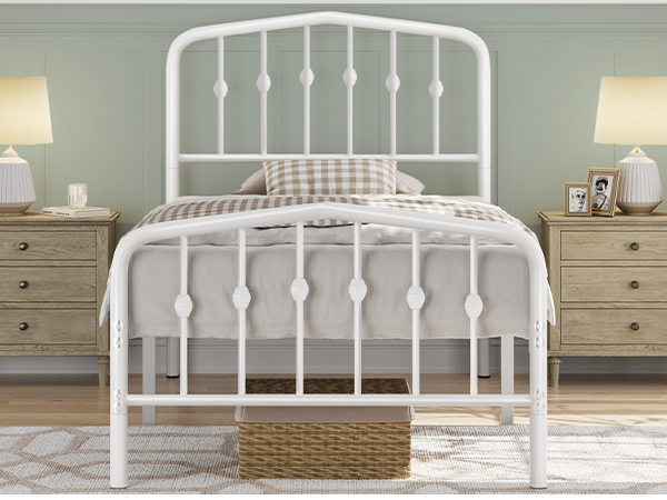 Amazon.com: Yaheetech 2pcs Twin Bed Frames Metal Platform