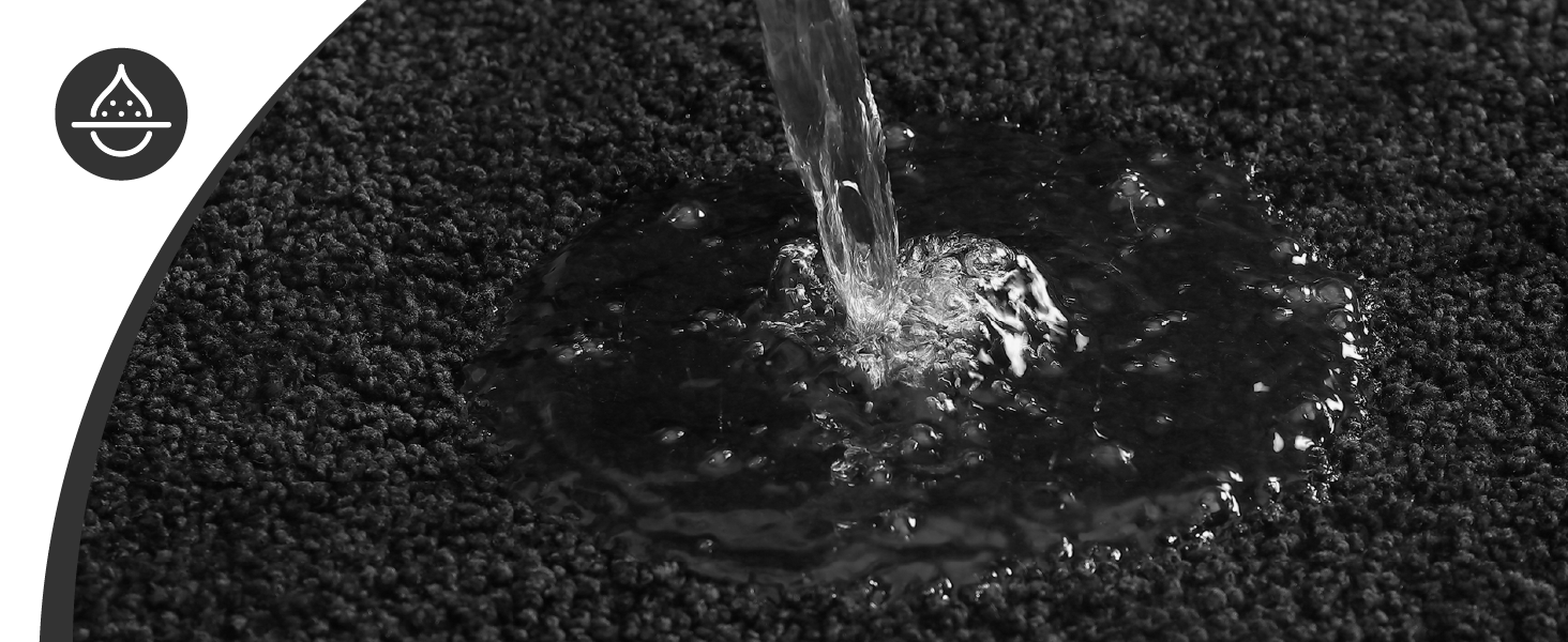 Color&Geometry Black Bathroom Rug Absorbent, Non Slip