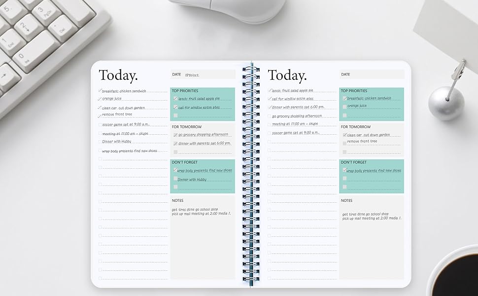 Day Planner Notebook Undated Planner To Do List Notebook, Today Planner with