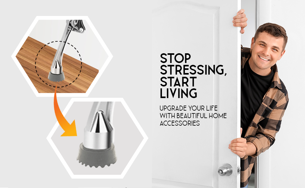 Kick Down Door Stop Ultra Grip Rubber Replacement Tip 10