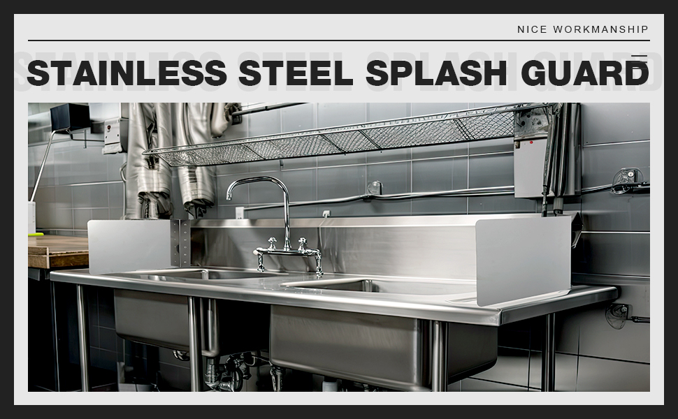 Amylove Stainless Steel Splash Guard Stainless Steel Wall