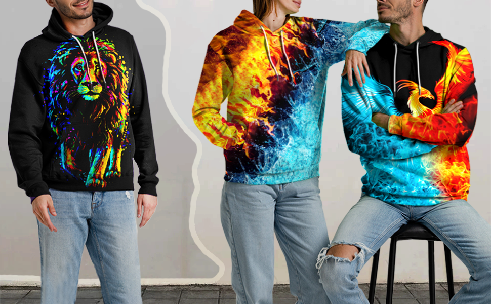 mens pullover hoodies for women graphic sweatshirts hoody cool novelty sweater lightweight jacket