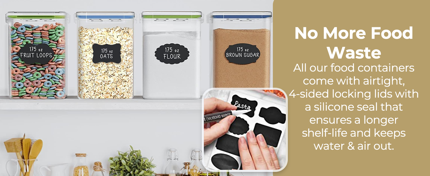 Extra Large Food Storage Containers with Lids Airtight (6