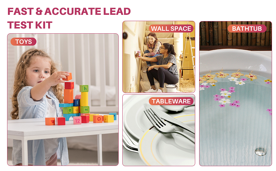 JUMXSRLE Lead Testing Swab, 30 Pcs Home Use Lead Test Kit, Lead Check