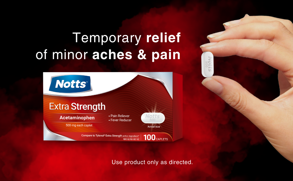 NOTTS Extra Strength Pain Reliever and Fever Reducer 100