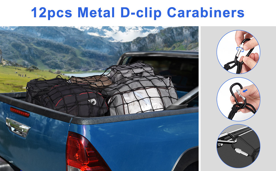 Truck Bed Cargo Net for Pickup Bed Cargo Netting 4' x 6