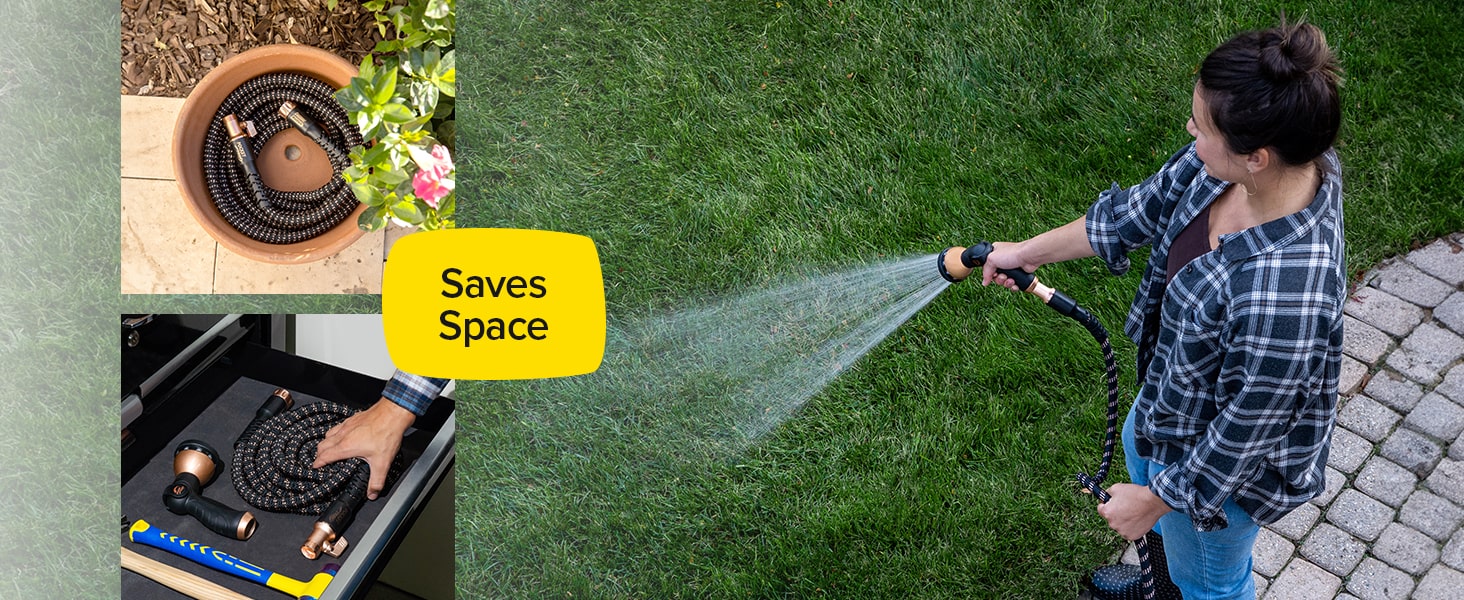 2024 Pocket Hose Copper Bullet With Thumb Spray Nozzle ASSEENONTV