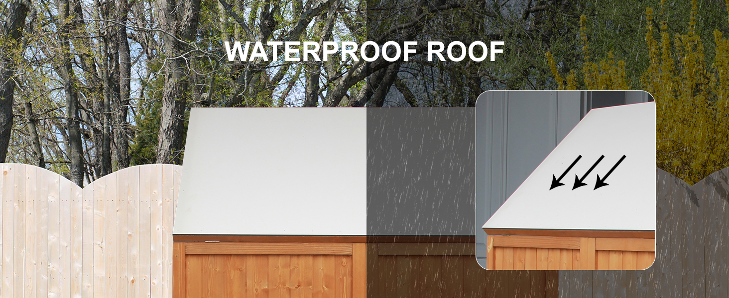 YTGLEN 4x2 FT Wooden Outdoor Trash Can with Lid