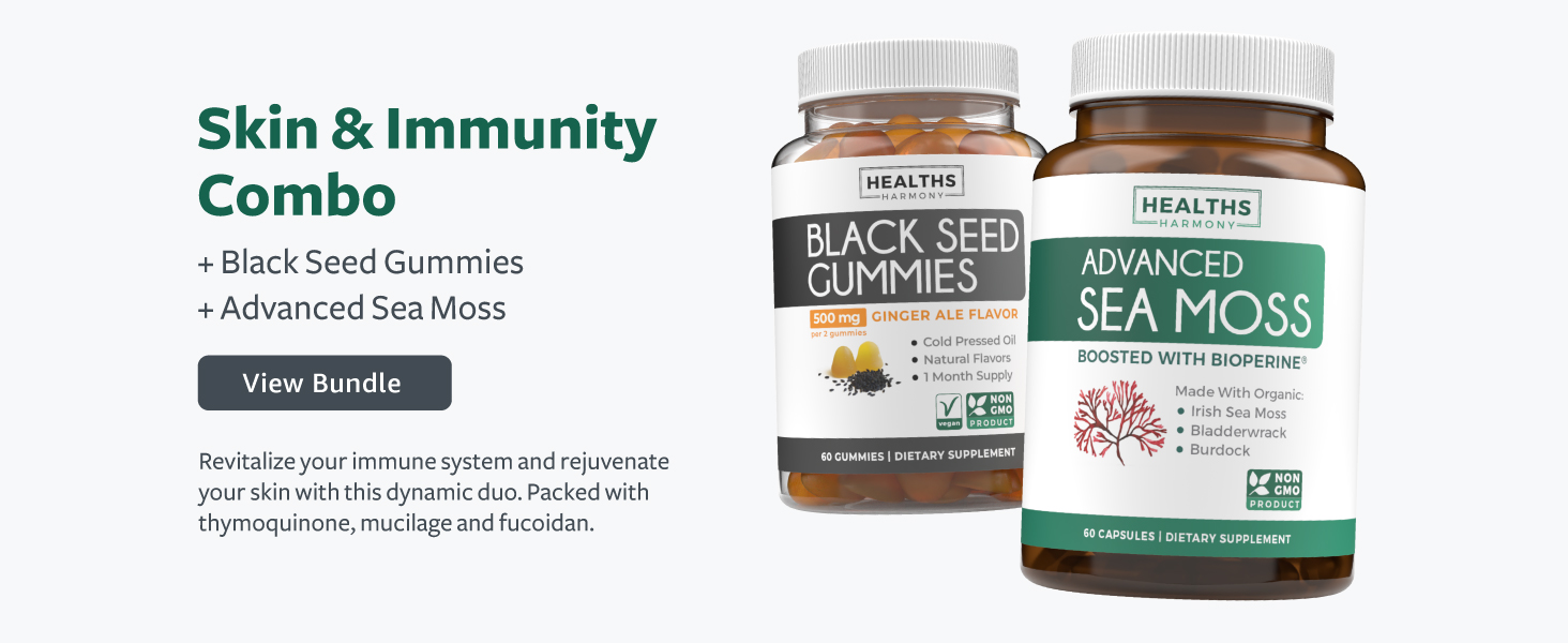 sea moss and black seed oil for healthy skin with mucilage