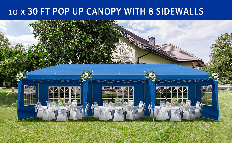 Amazon.com : 10x30 Pop Up Canopy Tent with 8 Sidewalls
