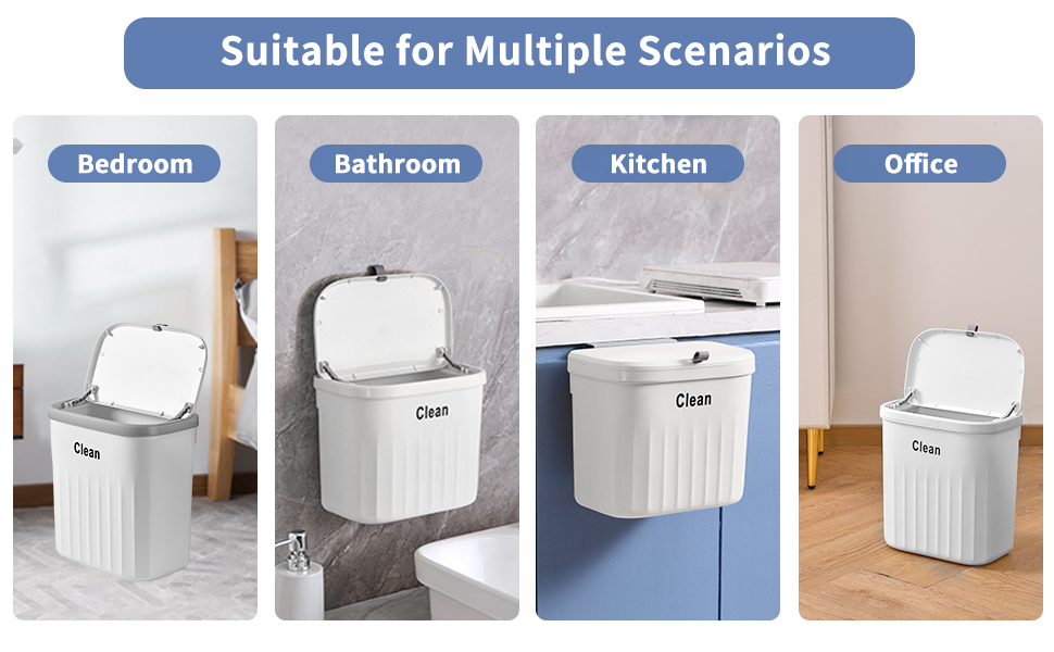 hanging trash can with lid