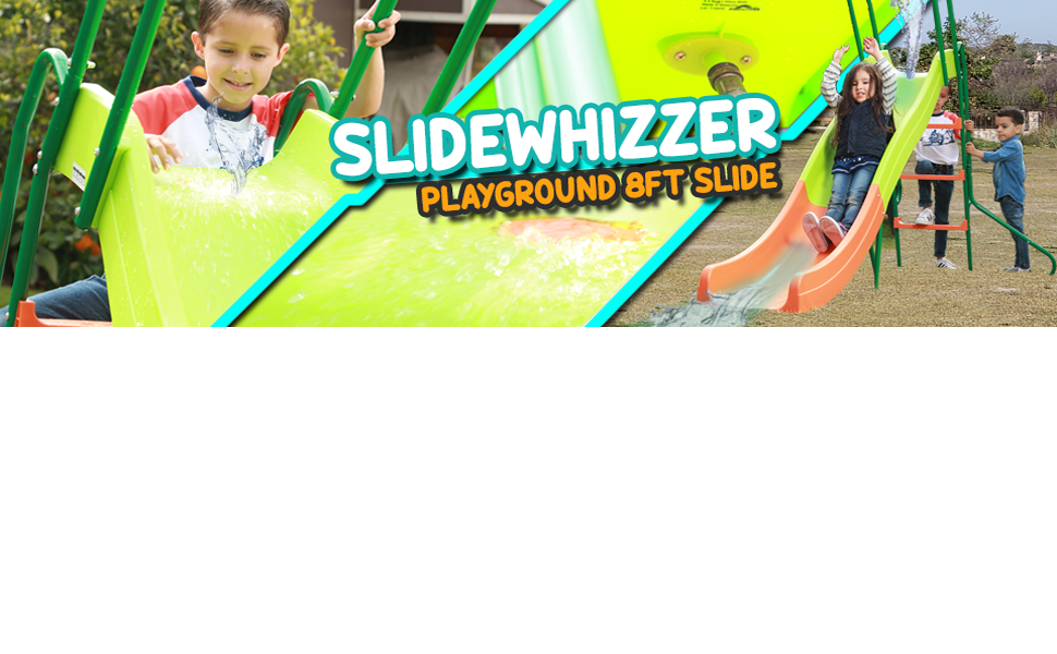 SLIDEWHIZZER 8ft Kids Play Outdoor Playground Slide Indoor