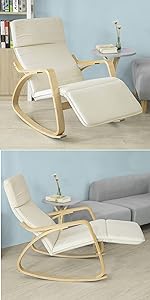 SoBuy Armchair Rocking Nursing Chair Recliner Adjustable Footrest & Removable Cushion Monther's Choice,FST16-DG 18 FST16-W