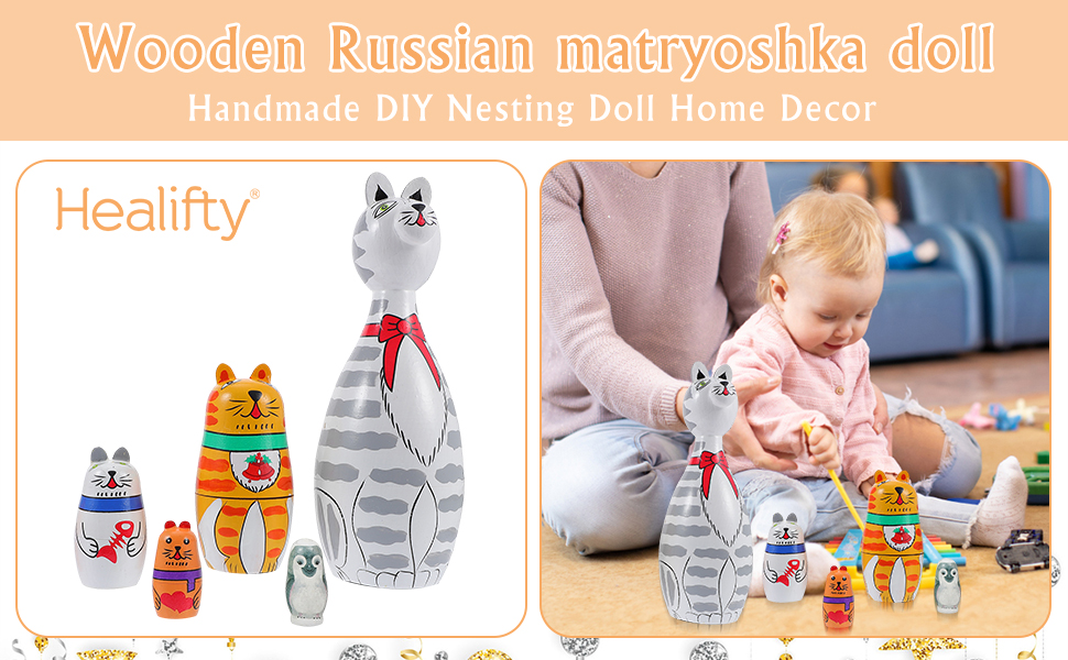 Nesting Animal Dolls Desktop Ornament