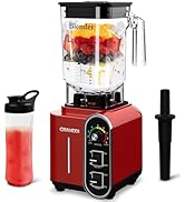 CRANDDI Smoothie Blender 52oz, 1800 Watt Commercial Blenders for Kitchen, Stainless Steel Blade 9...