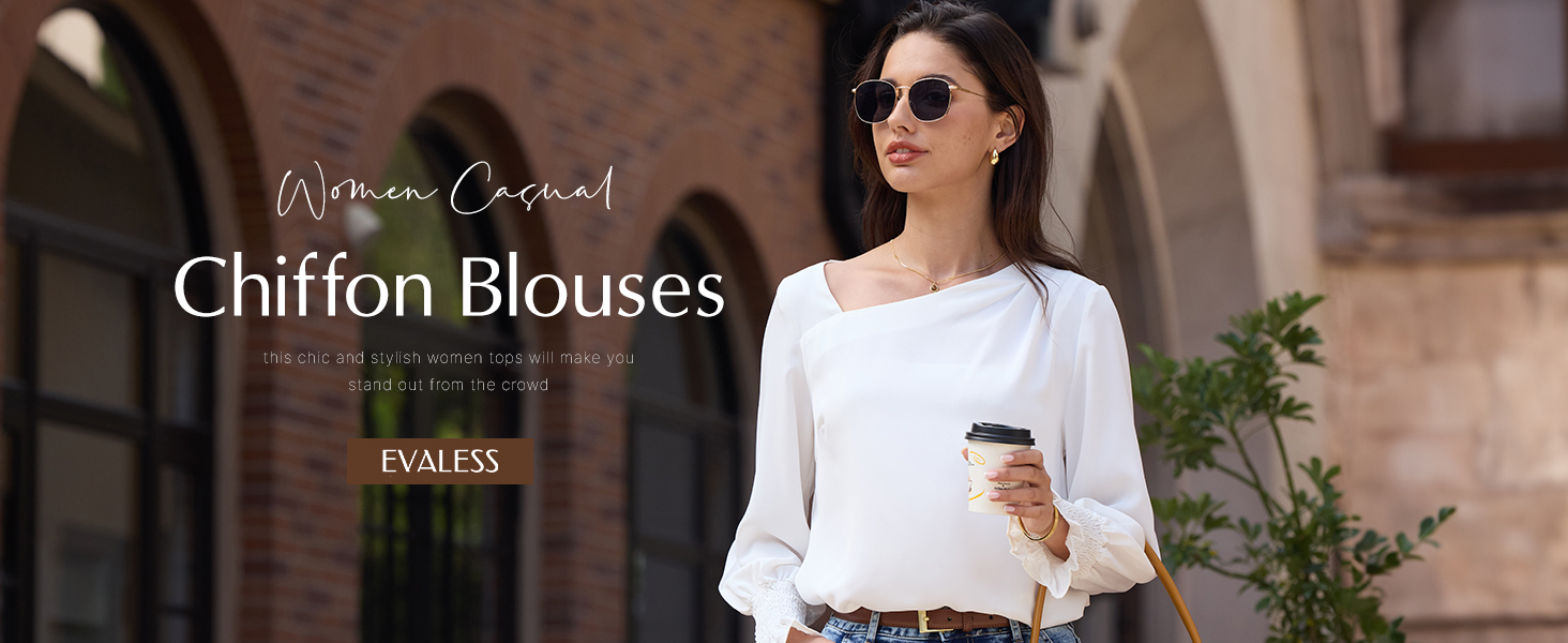 chiffon blouses for women spring long sleeve 2025