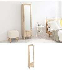 Amazon.co.jp: ぼん家具 姿見 収納付き 全身 幅38×奥行33×高さ