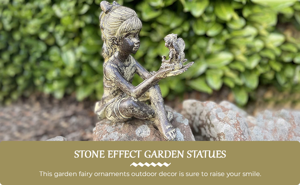 Sitting Girl with Fairy Garden Ornament