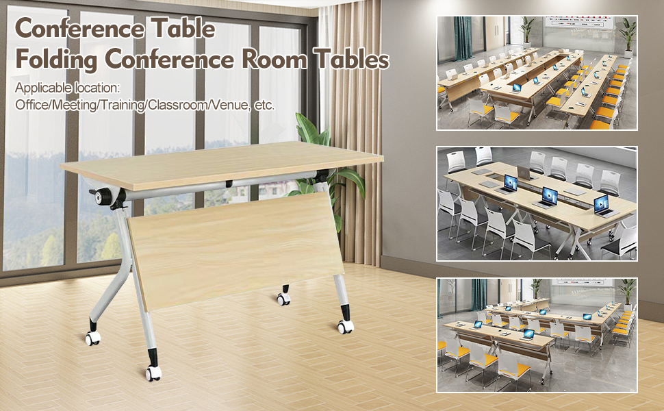 Amazon.com: Folding Conference Table 6-10 People,6 Pack Mobile ...