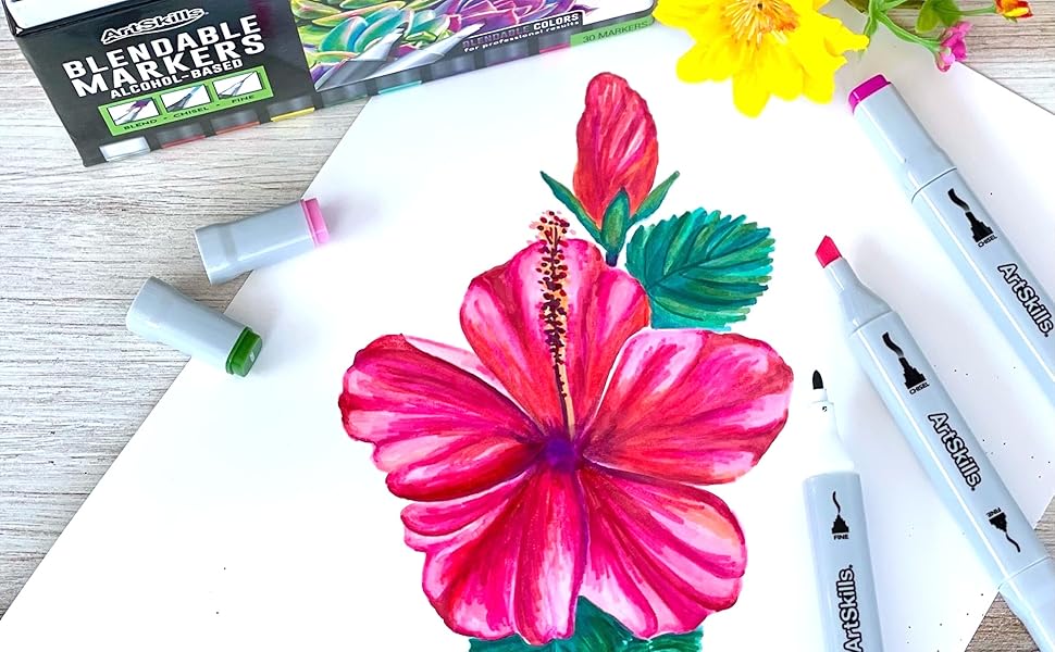ArtSkills Artists Alcohol Markers Set, Blendable Dual Tip