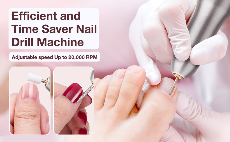 Electric Nail Drill Machine, 20000 RPM USB Electric Nail