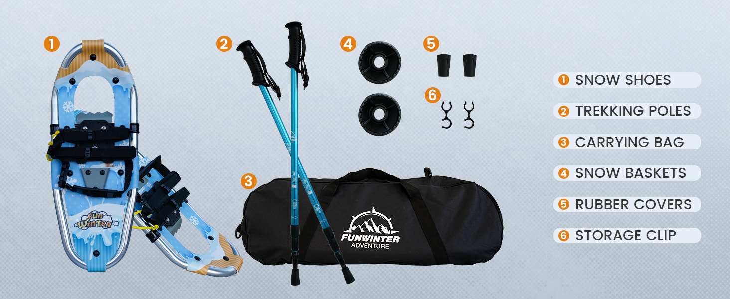 FunWater 21"/25"/30" Snowshoes Light Weight with Carrying Tote Bag and