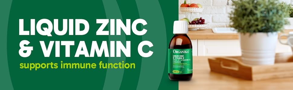 Organika Liquid Zinc & Vitamin C. Supports immune function