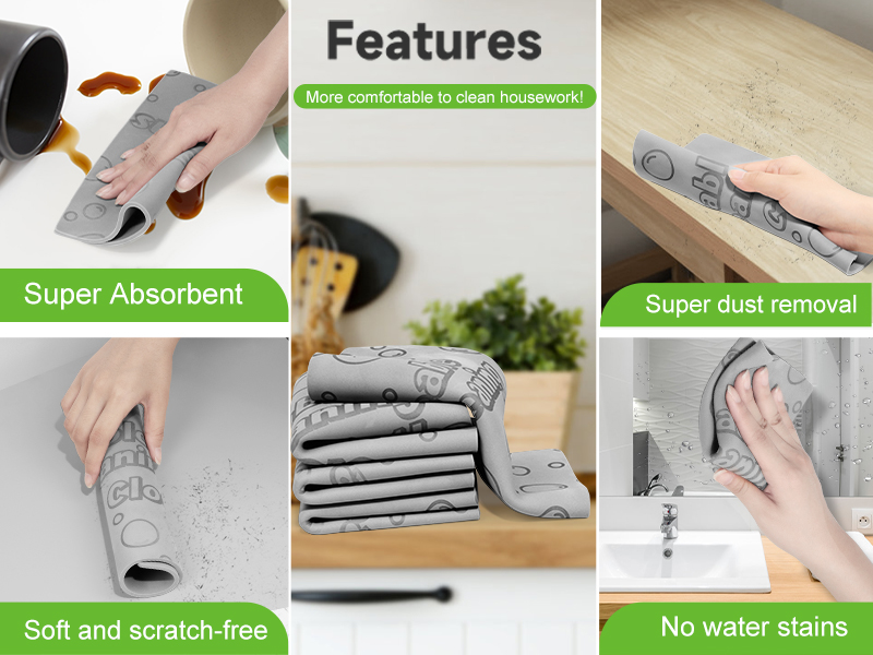 TIVERAIN 4 Pack Damp Clean Duster Towel Streakless Cloths