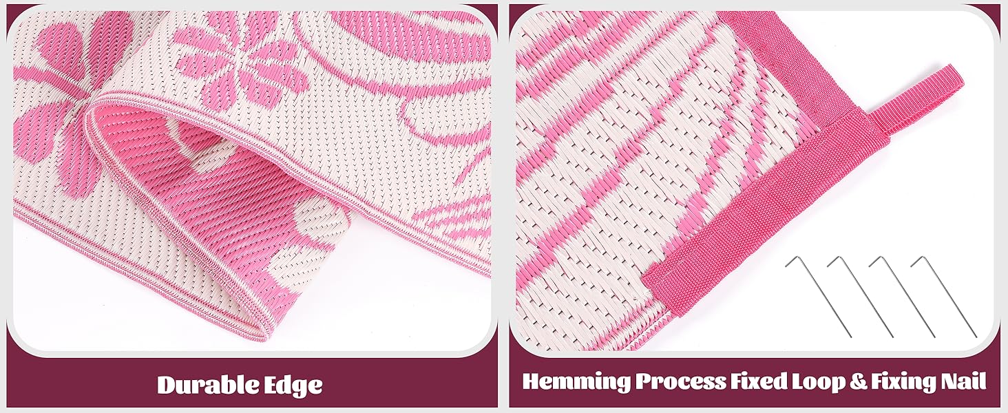 pink outdoor rug 