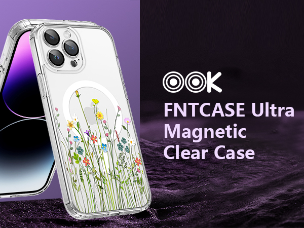 Amazon.com: OOK Magnetic for iPhone 15 Case Flower Design